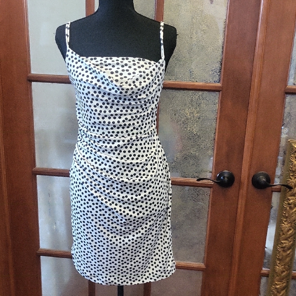 Zara Black and White Polka Dot Mini Dress